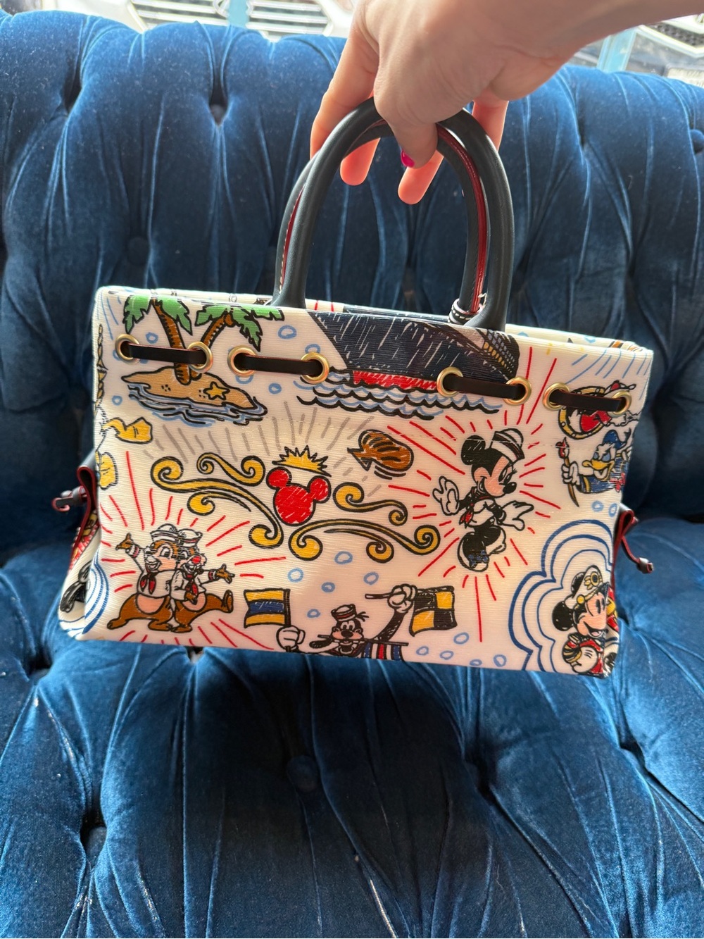 Dooney & Bourke | White Disney Mickey Mouse Printed Satchel Cruise Line - Picture 3 of 11